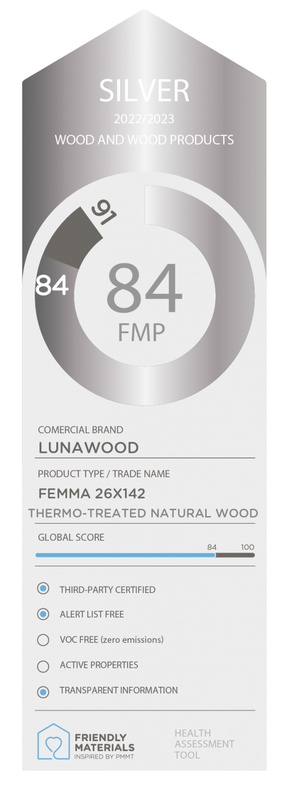 LUNAWOOD FEMMA silver 84