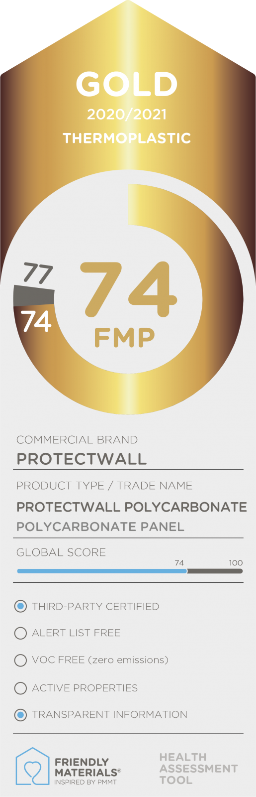 Protectwall Polycarbonate Antibacterial gold 74