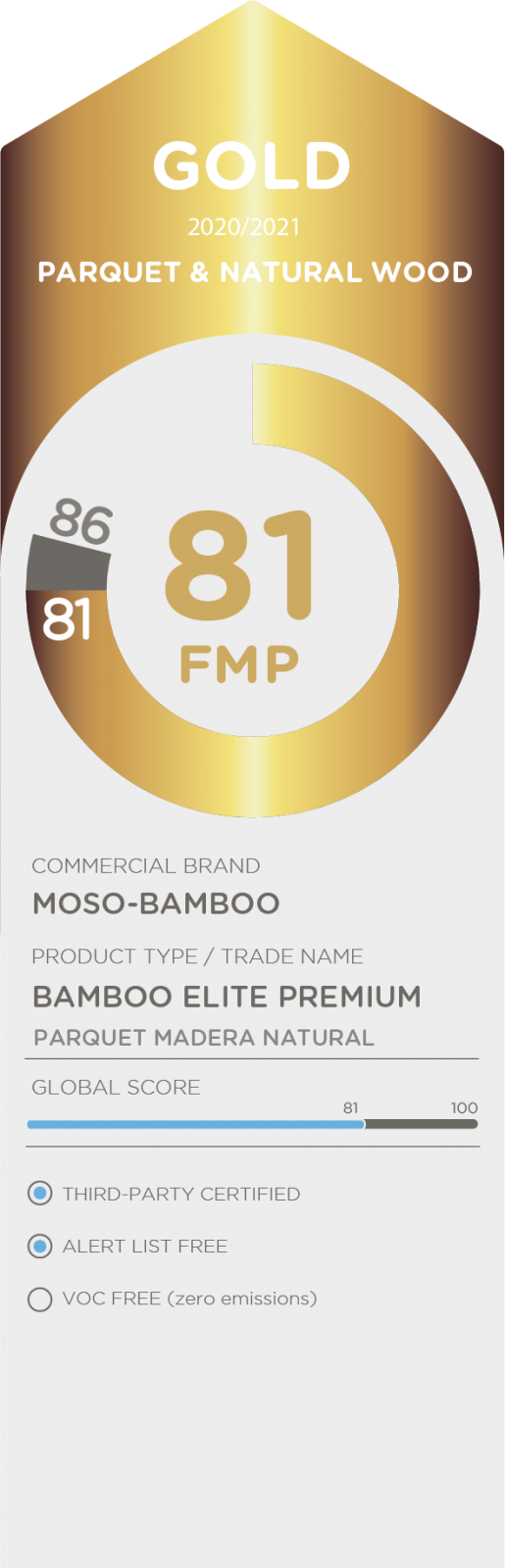 MOSO BAMBOO ELITE PREMIUM gold 81