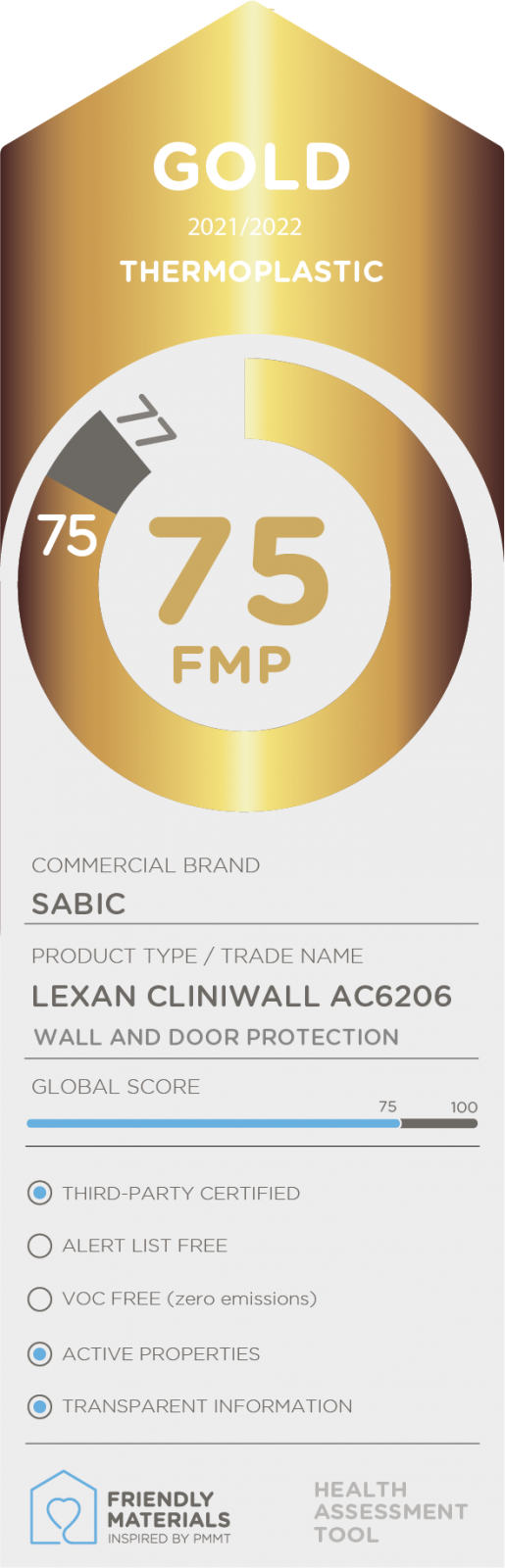 LEXAN CLINIWALL AC 6206 ANTIBACTERIANO gold 75