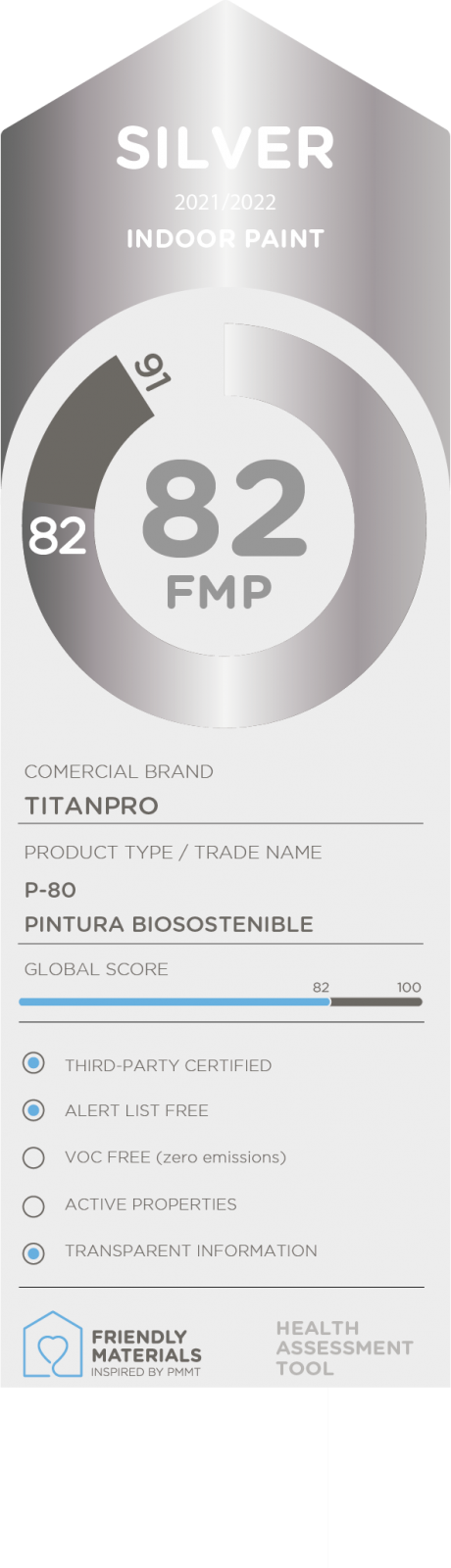 PINTURA BIOSOSTENIBLE TITANPRO P-80N silver 82