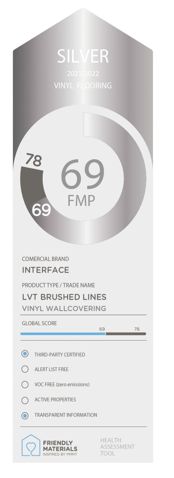 BRUSHED LINES silver 69