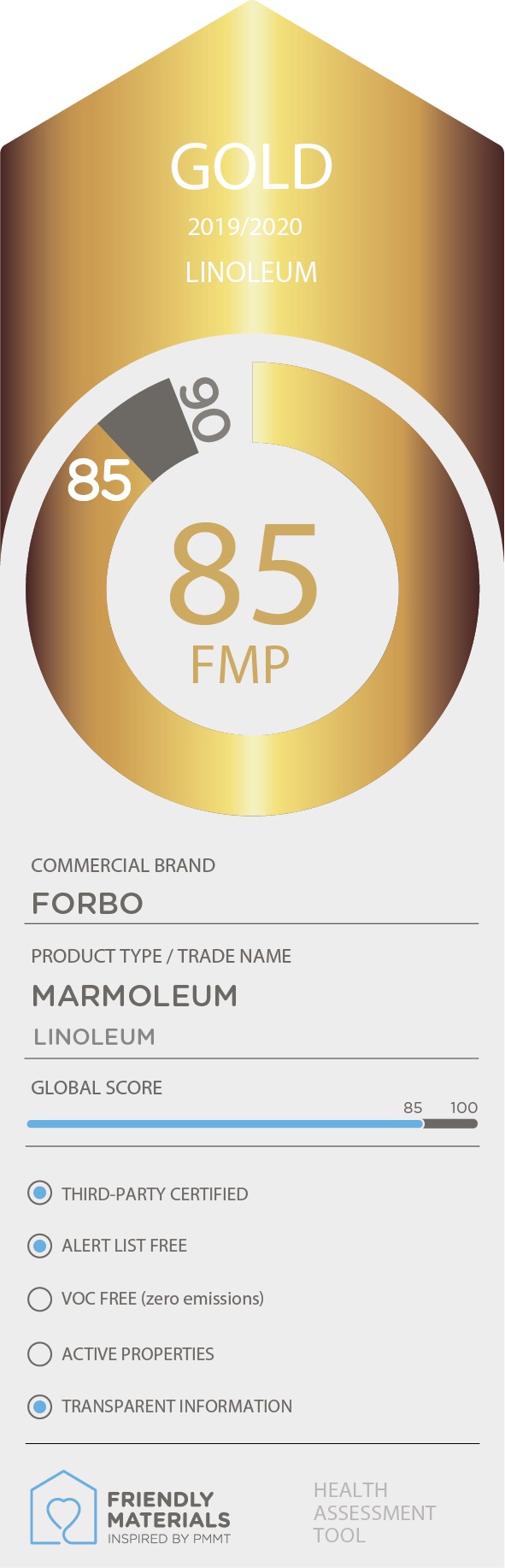 Marmoleum gold 85