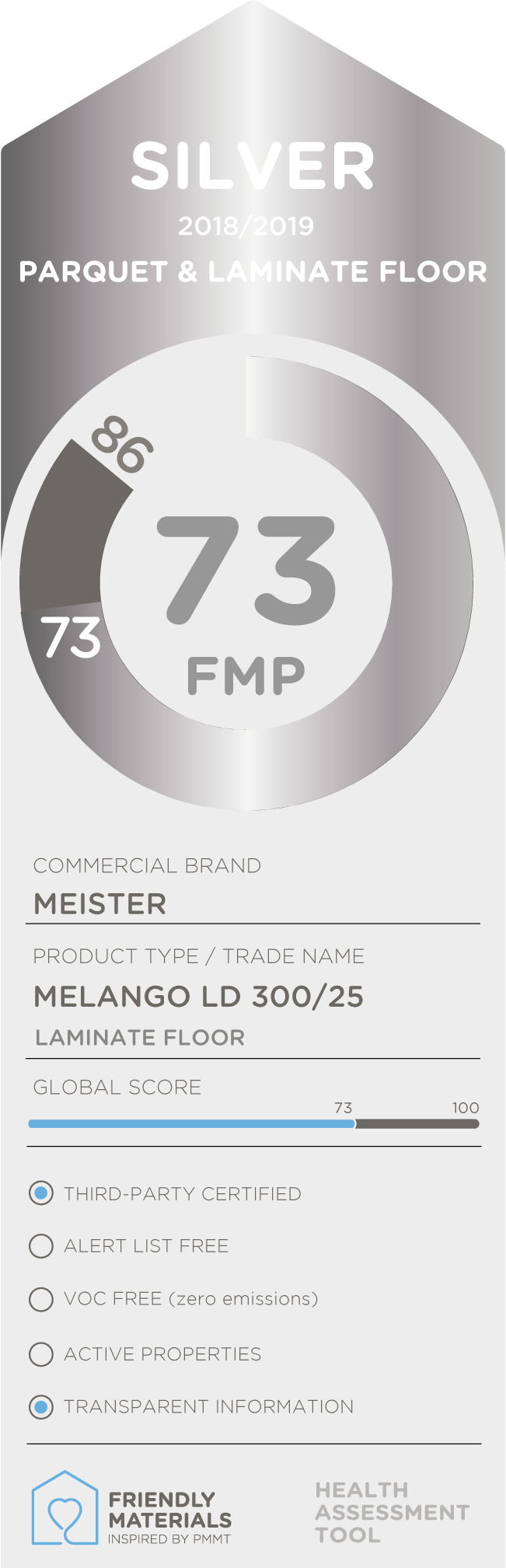 Melango LD 300/25 silver 73